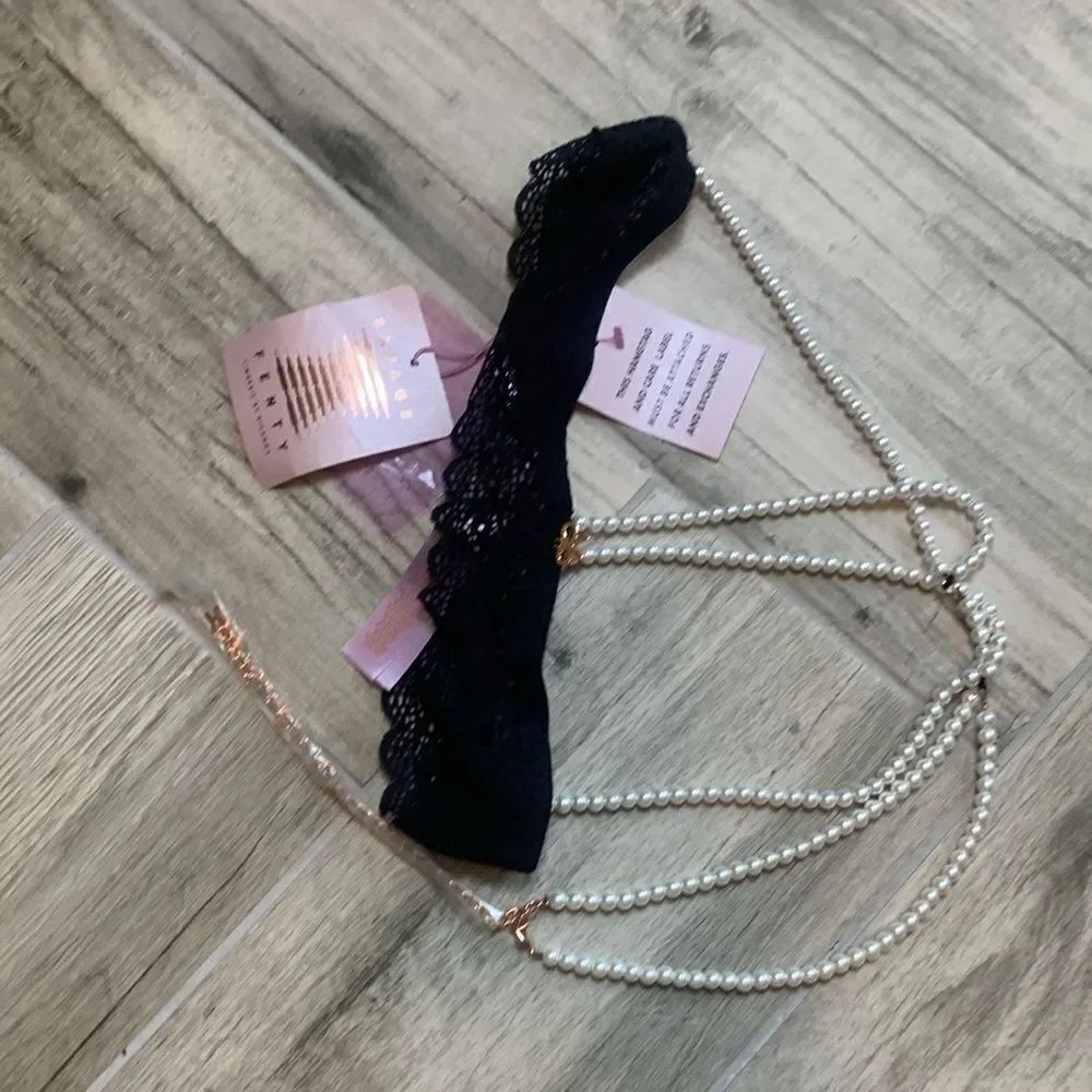 String of Pearls Cupless Bralette OS